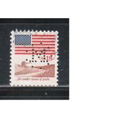 США-1981, (Мих.1464) ,  гаш. , Стандарт, Флаг, перфин