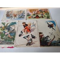 5 открыток детской тематики 1955-1964гг.