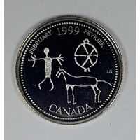 Канада 25 центов 1999 Миллениум - Февраль 1999, Запечатленные в камне