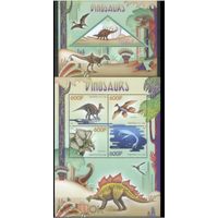 2014. Конго     динозавры палеонтология доисторическая фауна  серия блоков MNH