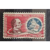 США 1963 год 100 лет Первой международной почтовой конференции Монтгомери Блэр