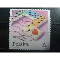 Польша, 1999, Поздравительная марка, Валентинка, полная серия, 2 скана