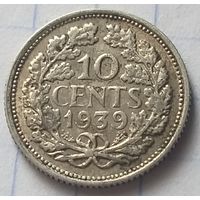Нидерланды 10 центов, 1939    ( 9-6-3 )