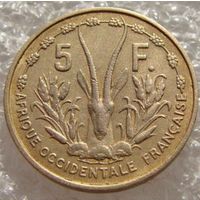 Французская Западная Африка.  5 франков 1956 год  KM#5