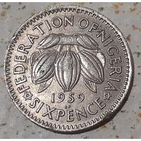 Нигерия 6 пенсов, 1959 (14-11-43(в))