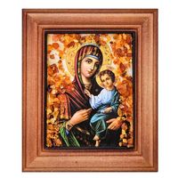 Икона Божией Матери Иверская с янтарной крошкой