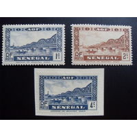 Франция. Французские колонии (Сенегал) 1935 Mi:SN 118, 119, 121 мост