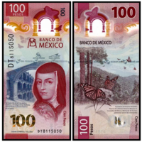 Мексика, 100 песо 2022 г., P-W134 (5.2022) (полимер, IBNS банкнота года), UNC