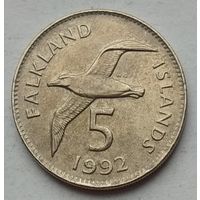 Фолклендские острова (Фолкленды) 5 пенсов 1992 г.