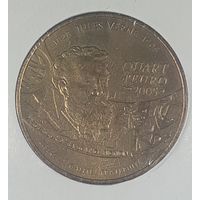 Франция 1/4 евро 2005г 100 лет со дня смерти Жюля Верна