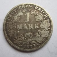 Германия 1 марка 1875 G  серебро   .24-106