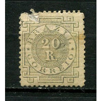Бразилия - 1884/1888 - Цифры 20R - (есть тонкое место) - [Mi.59a] - 1 марка. MH.  (Лот 74BW)