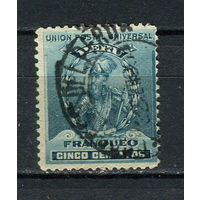 Перу - 1896/1900 - Франсиско Писарро 5С - [Mi.104] - 1 марка. Гашеная.  (Лот 49BZ)