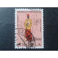 Ангола 1957 колония Португалии нац. одежда, концевая марка в серии