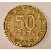 Литва. 50 центов 2000 года.