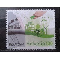 Швейцария 2016 Европа, зеленые Михель-2,5 евро гаш