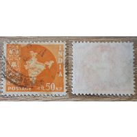 Индия 1959 Карта Индии.Mi-IN 297. 50 nP