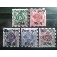 Германия 1920 Служебные марки.* Надпечатка на марках Вюртемберга полная серия Михель-80,0 евро