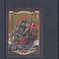[443] Латвия 1997. Корабли.Парусники. Одиночный выпуск. MNH