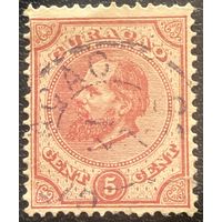 Кюрасао. Нидерландские Антильские острова. 1873 год. Король Вильгельм III (1817-1890) Mi:NL-CW 3. Почтовое гашение.