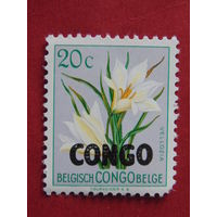 Бельгийское Конго 1952 г. Флора. Надпечатка.
