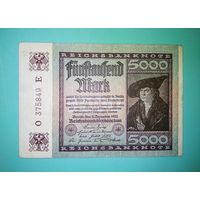 Банкнота 5000 марок  Германия 1922 г.