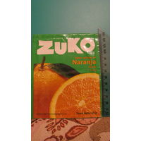 Этикетка от растворимого напитка ZUKO (апельсиновый).