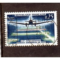 Франция.Ми-1471.Авиация. 25-летие ночной почтовой службы.1964.