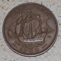 Великобритания 1/2 пенни, 1958 (8-3-58)
