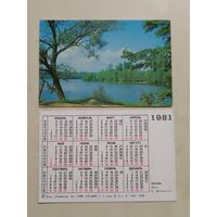 Карманный календарик. Пейзаж. 1981 год