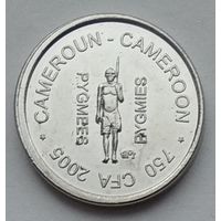 Камерун 750 франков (1/2 африка) 2005 г. Пигмеи