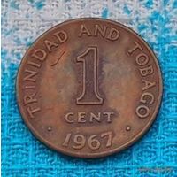 Старый Тринидад и Тобаго 1 цент 1967 года, AU. R