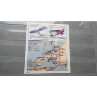 Самолеты, авиация, воздушный флот, транспорт, техника, марки, Польша, 1982, блок