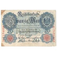 Германия 1914 г. 20 марок