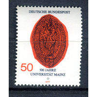 Германия (ФРГ) - 1977г. - 500 лет университету в Майнце. Герб - полная серия, MNH с отпечатком [Mi 938] - 1 марка
