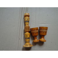 Набор деревянный декоративный из трех предметов