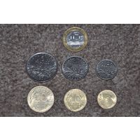 Франция. Набор из 7 монет (10, 5, 1, 1/2 франков, 20, 10, 5 сантимов)