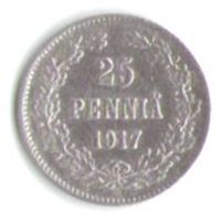 25 пенни 1917 год (без короны) _состояние aUNC/UNC