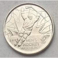 Канада 25 центов 2009 г. Победа мужской сборной на олимпиаде в Солт-Лейк-Сити 2002 г.