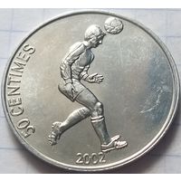 Конго - ДРК 50 сантимов, 2002 Футболист      ( 4-2-2 )