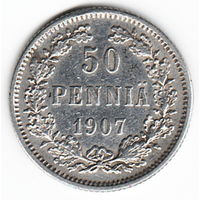 50 пенни 1907 год  _состояние VF/XF