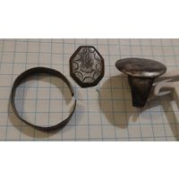 2 серебряных кольца в ремонт или на запчасти + бонус щиток перстня луна со звездой(Лелива) ?