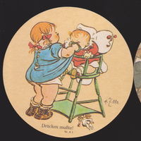 ФРГ Бирдекель " ZILLE SEIN BERLIN " С рисунками худ. Генрих Цилле (1858 - 1929) (Двухсторонний) предположительно 60-70 годы лот 1