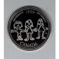 Канада 25 центов 1999 Миллениум - Сентябрь 1999, Мир глазами детей
