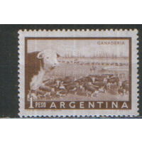 Полная серия из 1 марки 1958г. Аргентина "Ганадерия" MNH