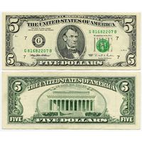 США. 5 долларов (образца 1995 года, G, Иллинойс, P498)