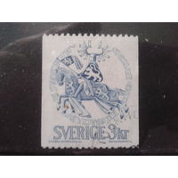 Швеция 1970 Стандарт, конный рыцарь - печать с 14 века