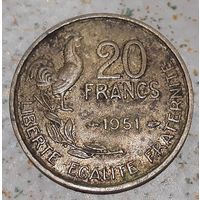 Франция 20 франков, 1951 Без отметки монетного двора (5-1-3)