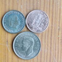 Багамы 1 цент 2015, Великобритания 1 фартинг 1940, Нидерланды 1 цент 1973 -20