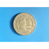 Филиппины 5 писо песо 2001 год